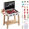 VEVOR Set da Gioco per Barbecue 21 Pezzi, Barbecue Giocattolo in Legno con Cibo Finto e Utensili per Grigliare, Accessorio da Cucina in Legno per Cibo Finto, Giocattolo da Cucina per Bambini, Regalo