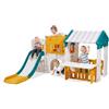 VEVOR Casetta da Gioco per Esterni, Versatile Parco Giochi per Bambini con Scivolo, Canestro, Telescopio, Volante, Tunnel per Gattonare, Vetrina, Struttura di Gioco Aperta per Bambini