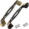 Aerzetix - C64402 - Set di 2 maniglie per mobili interasse 96mm - porte armadio cassetto decorazione arredamento cucina soggiorno assemblaggio cassettiera rustico - metallo - colore oro invecchiato