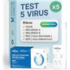 medicinadellavoro.com 5 x Test Combo 5in1, Tamponi rapido covid 19 varianti 2026 + Influenza A o B + Virus RSV Sinciziale + Virus ADV Virus respiratorio Adenovirus, Test rapido Adulti e bambini, 5 pz