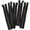 Aerzetix - C61407 - Set di 5 Cerniere Non separabili 16cm in Metallo - Cerniera Lampo - Nero - Cucito pelletteria Borsa Vestiti Pantaloni merceria cursore tiretto