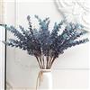 FuleHouzz 3 foglie di eucalipto artificiali morbide al tatto, 80 cm, finte steli verdi in argento per casa, matrimoni, composizioni floreali, blu