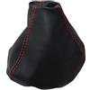 AERZETIX - Cuffia Soffietto - per Leva del Cambio - in Similpelle - pelle Nero con Cuciture Rosso