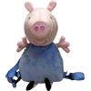 CYP Zaino in peluche Peppa Pig-George Pig, 30x18x18 cm, Blu, Prodotto ufficiale (marchi