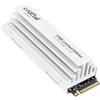 Crucial T705 SSD 2TB PCIe 5.0 x4 Gen5 NVMe M.2 con Dissipatore Bianco, Velocità fino a 14500 MB/s Lettura, 12700 MB/s in Scrittura, Per PC desktop, TLC NAND, Hard Disk Interno - CT2000T705SSD5A