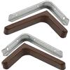 AERZETIX - C41755 - Set di 2 Supporti staffe consolle per mensole ad angolo retto 110x75x22mm con copertura in plastica 118x77x25mm per fissaggio a parete - in acciaio - colore marrone