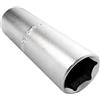 AERZETIX - Bussola per candela di accensione - Profonda/estesa/lunga - 1/2x16mm - per avvitatura/cricchetto manuale/pneumatico - Corpo cilindrico - Esagonale/6 lati Allen - in CR-V - Argento - C45176