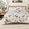 Great Bay Home Lodge - Copriletto king size con 2 federe, 3 pezzi, reversibile, per tutte le stagioni, collezione Wilderness (alce, grigio)