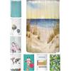 arteneur® Lungomare - Tenda da doccia antimuffa, materiale riciclato Öko-Tex Standard 100, orlo zavorrato, non trasparente, impermeabile, lavabile, con 8 anelli, motivo: lungomare, 120 x 200 cm