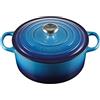Le Creuset Cocotte rotonda Evolution in ghisa vetrificata con Coperchio, diameter 26 cm, Azzurro, 21177262202430
