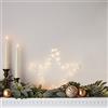 Lights4fun Stella in Metallo Decorativa con 40 MicroLED Bianchi Caldi a Pile per Interni