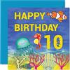 Stuff4 Biglietto di auguri per 10° compleanno per ragazzo ragazza, Sealife