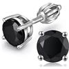 jiamiaoi Orecchini Neri Uomo Donna Diamanti Argento 925 Zirconi Diamante Orecchino Uomo Brillante Diamante Brillanti Orecchini 5mm