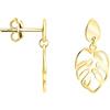 SOFIA MILANI - Orecchini da Donna in Argento 925 - Placcati in Oro - Orecchino Pendente a Foglia - E3034