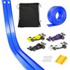 Seruno X Pista Macchine Flessibile 5m - Pista Da Corsa Con Rampe Include 4 Auto Da Corsa, Flessibile Per Looping, Salti, Rampe, Con 1 Borsa Per Riporre