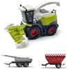 LioMaxi Scala 1:36 macchinina agricola inerziale per bambini, trinciacaricatrice, azienda agricola, agricoltura，3 effetti sonori simulati, luci, trattore + 2 rimorchi (Mietitrice + rimorchio)