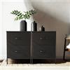 DUMOS Cassettiera per camera da letto con cassetti in tessuto, organizer alto per vestiti, armadio, cameretta dei bambini, con struttura in metallo, pannello in legno leggero