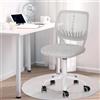 FurnitureR Sedia da scrivania per bambini, regolabile in altezza, girevole, con schienale piccolo foro, adatta per camera dei bambini o sala studio, grigio Molandi