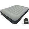 AVENLI Materasso Letto gonfiabile autogonfiabile matrimoniale 203x152x36cm materassi autogonfiante per ospiti con pompa integrata superficie di sdraio alta e floccata per campeggio e casa