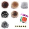 PARFCO 6 Pezzi Pompon per Cappello, Pompon in Pelliccia Rimovibile, con Bottoni Automatici Pompon di Pelliccia Sintetica, Sei Colori, Set da Cucito Coordinato, per Cappelli, Lavoro a Maglia, Sciarpe
