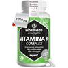 Vitamaze - amazing life Vitamaze® Vitamina K Complesso 2200 mcg con Vitamina K2 MK7 + MK4 y Vitamina K1 Menachinone ad Alto Dosaggio e Vegan, 120 Capsule, Biodisponibilità Ottimale, senza Additivi. Qualitá Tedesca