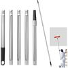 QIYILE Asta di prolunga telescopica in acciaio inox, 5 pezzi, con adattatore conico, per strumenti di pulizia, 40 cm - 180 cm