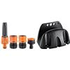 Claber 51359 Set Lance Diritte con Raccordi, 1/2 Pollici, Nero/Arancione & Selletta Eco 0 Avvolgitubo a Parete Staffa