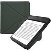 kwmobile Custodia Pieghevole Compatibile con Kobo Libra H2O Cover - Cover Magnetica Pelle PU eReader con Stand - verde scuro