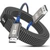 Nersligek Cavo DisplayPort a HDMI 4K, Cavo Unidirezionale da DP a HDMI Maschio-Maschio UHD 4k@30Hz, 2k@60Hz, 1080p Intrecciato da DP a HDTV Compatibile con Monitor/Proiettori/HDTV, Lenovo, Dell - 5M