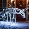 LEDYA Renna di Natale luminosa con testa animata (su/giù), 192 LED bianco freddo, grande renna luminosa 53 cm, decorazione natalizia da interno/esterno con timer, alimentazione a rete per giardino