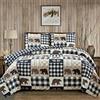 Market & Place Orson Collection - Set copripiumino reversibile con federe, 3 pezzi, per letto king size, motivo: orso e bufalo a quadri, collezione Orson (king size, blu navy/tortora)