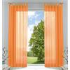 Gardinenbox 61000CN - Set di 2 tende trasparenti per soggiorno, in voile, con passanti, con chiusura a nastro, 245 x 140 cm (altezza x larghezza), colore arancione