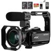 ORDRO Videocamera 4K con visione notturna IR, zoom digitale 30X, WiFi, microfono esterno e stabilizzatore - Fotocamera Vlogging UHD 30FPS per YouTube