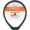 nean - Lucchetto per bicicletta con combinazione numerica, extra spesso, superficie Soft Touch, nero, 20 x 1000 mm