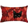 Artoid Mode Federa per cuscino a forma di cuore, nero, per San Valentino, 30 x 50 cm, per la primavera, stagionale, per divano, soggiorno, decorazione