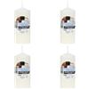 H HANSEL HOME Set de 4 Candele Profumate Caramelle al Cocco, Candela Bianco a Colonna Profumada 11x4.7cm, Candela Profumada 25 Ore di Combustione