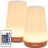 Auxmir Set di 2 Lampada da Comodino LED, Abat Jour da Comodino Touch con 13 Colori, Luce Notturna Bambini Timer, Ricaricabile USB, Lampada da Tavolo con Telecomando per Camera da Letto Campeggio