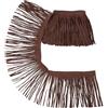 GORGECRAFT 2mx15cm PU Leather Nappa Marrone Cocco Doppio Lato Finta Pelle Scamosciata Gonna Danza Nappa Cucito Avvolgere Copertura Frangia Abito Artigianato Abbigliamento Indumento Tende Borse Scarpe