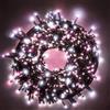 Luccika Luci LED Natalizie da Esterno/Interno, 5mm, Cavo Verde, 8 Modalità, Controller 31V con Memoria, IP44 (Bianco Ghiaccio + Rosa, 25M 500LED)