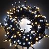 Luccika Catena Luminosa LED Tutti Flash, Cavo Verde 4m, IP44 Interno/Esterno, 31V con Timer, Luci Decorative Natalizie per Giardino e Feste (Bianco Ghiaccio + Bianco Caldo, 25M 500LED)