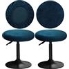 YINGAYOU Coprisgabello Rotondo Velluto 30-40 cm Copri Sgabello Rotondo Fodera Lussuoso Tessuto Morbido in Velluto, Elastico e Facile da Installare, Resistente Alle Pieghe, Lavabile (2, Blu Pavone)