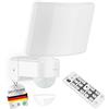 Oktaplex lighting Oktaplex Cali faretto LED da esterno con sensore di movimento 26 W bianco | con telecomando, funzione Master, luce continua, orientabile, IP65, 3000 K bianco caldo, 3000 lm, 26 W, bianco