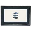 Excelsa Ocean Set 6 Piatti Rettangolari in Ceramica, Decorazione Pesciolini Blu, 30x20 cm