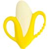 Infantino Lil' Nibbles Anello di dentizione in silicone testurizzato, esplorazione sensoriale e sollievo della dentizione con manici facili da tenere, banana gialla, 0+ mesi