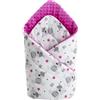 Medi Partners Cuscino cono bambino Minky 100% Cotone 75x75cm Coperta del bambino Doppia faccia Morbido Tutto l'anno Corna per neonati Multifunzionale (Teddy con Minky rosa scuro)