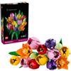 LEGO Botanicals Bouquet di Tulipani - Set di Fiori Finti da Costruire per Adulti - 14 Tulipani Artificiali in 5 Colori - Decorazione per la Tavola e la Casa - Idea Regalo Fai da Te per Donne - 11501