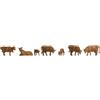 NOCH Mucche, marrone, 7 figure per hobby dipinte a mano, ideali per scartamento TT e paesaggistica