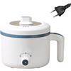 TWSOUL Hot Pot, mini fornello elettrico, 1,7 l, portatile, antiaderente, 220 V, pentola elettrica con doppio controllo di potenza, multifunzionale da viaggio, protezione antincendio