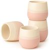 Goodwei Set di tazze da tè in ceramica giapponesi - 4 pezzi, forma arrotondata, elegante e moderna, tazze da tè per tè, latte matcha, succhi e altro ancora, 200 ml (Fuji Pink)