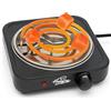 Halofire - Fornello elettrico da 1000 W per narghilè, Accendino ad alta potenza per carbone naturale di shisha, Piastra di fuoco da cucina compatibile per alimenti, campeggio facile trasporto. (Nero)